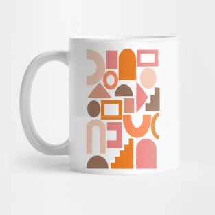 Simple Shapes Pattern in Retro Colors Mug